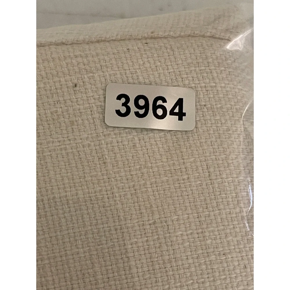 Zara Pants Men Small Cream Cotton Blend Drawstring Elastic Waist Straight Leg